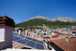a view of a city with solar panels on the roofs at B&B Alba in Celano