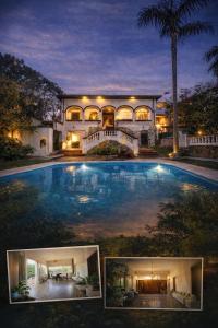 a large swimming pool in front of a house at aromasdelpandeazucar in Unquillo +16 photos