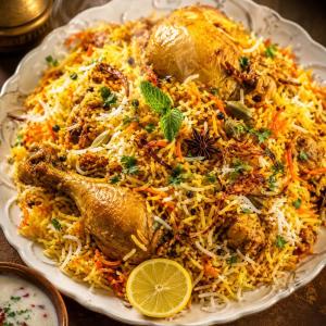 a plate of food with a chicken and rice at Ibrahim lodge restaurant in Astor