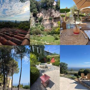 a collage of photos with a castle in the background at Casa Geco in Flayosc