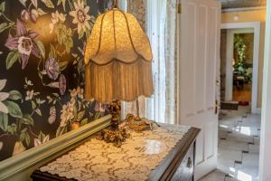 a lamp sitting on top of a table in a room at Gould Swaby Mansion in Seneca Falls +127 photos