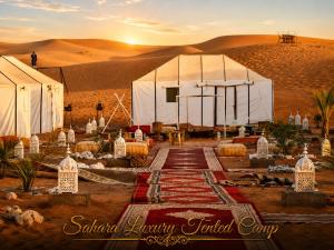 a desert wedding in a marquee in the desert at Sahara Luxury Tented Camp in Merzouga