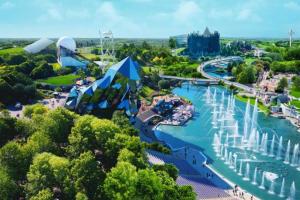 an aerial view of a water park with a water slide at 1bispoitiers in Poitiers