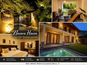 a collage of pictures of a house with a pool at Novara Haven Airport Transit Hotel in Katunayaka