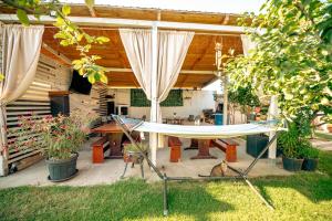 a hammock in the yard of a house at Casa Dumitrescu in Năvodari