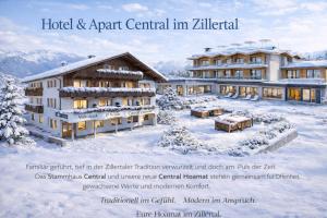 a rendering of a hotel and apartment central in gulmarg at Hotel & Apart Central in Fügen