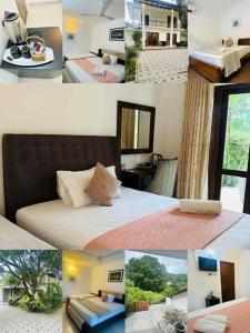 a collage of photos of a hotel room at Villa 121 in Kandy