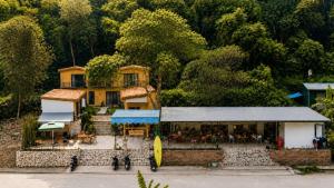 an aerial view of a building with a restaurant at Đảo Ngọc Retreat in Quang Ninh +9 photos