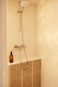 a shower in a bathroom with a shower head at Clos des sentiles in Perros-Guirec +52 photos