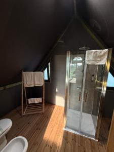 a bathroom with a shower and a toilet at Maison Di Fiore Park in Ercolano +125 photos