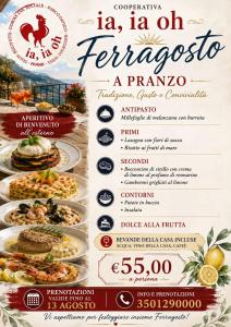 a flyer for a restaurant with plates of food at Hotel Ludovici in Fiuggi
