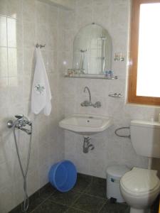 a bathroom with a sink and a toilet at Villa Victoria in Sinemorets