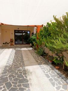 a walkway in front of a house with plants at Casa IS JANAS in San Sperate