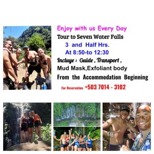 a collage of photos of people participating in a water park at Private Rooms, Dayly Tours , Rental Scooter in Juayúa