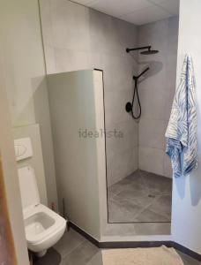 a bathroom with a shower and a toilet at Casa luz Vista Verde Appartment in Polopos
