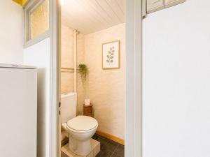 a bathroom with a toilet and a window at Triplex Les Vignes in Vérin