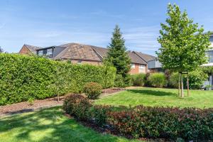a yard with trees and bushes in a house at Landleben 2 in Erkelenz
