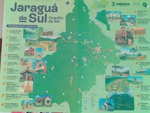 a map of jamaica with attractions on it at Casa Quarto 1 in Jaraguá do Sul