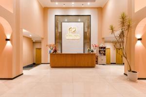 a lobby of a pharmacy with a reception desk at Hồng Môn Resort Đà Lạt in Da Lat