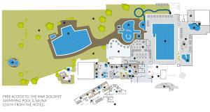 a site plan of the wyvern resort and spa at Hotel Sureghes in Ortisei