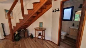 a bathroom with a staircase in a house at Playa Bonita Mar Azul in Mar Azul +187 photos