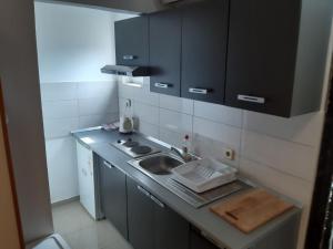 a kitchen with a sink and a counter top at Apartman Jednosoban, Dvosoban, Trosoban in Sukošan