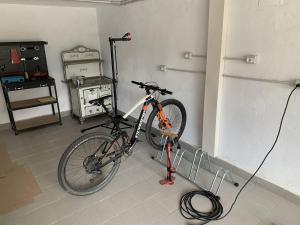 a bike is parked in a room at Ca' Mariuccia in Crodo