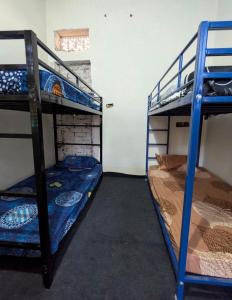 a room with two bunk beds in it at Vyom Hostel in Pushkar +3 photos