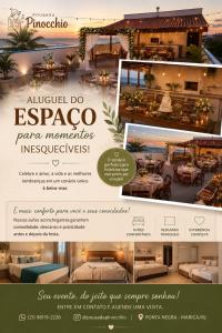 a website for a restaurant with a picture of a restaurant at Pousada Pinocchio in Maricá