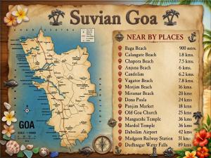 a sign for the swimuminati goa menu at The Velvet Anchor in Baga