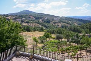 a view of a garden with mountains in the background at Casa Experience - Acri in Calamia