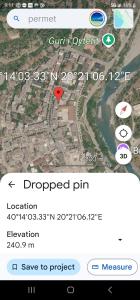 a screenshot of a cell phone with a map at Dhimarko Guest House in Përmet
