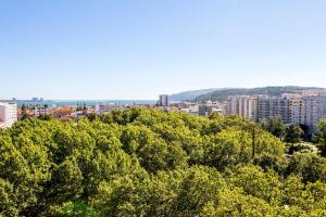 a view of a city with buildings and trees at Meliá Setúbal in Setúbal