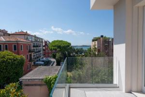 a view from the balcony of a building at Meliá Venezia Lido in Venice-Lido