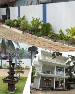 a collage of three pictures of a building at A&T villa in Jaffna +3 photos