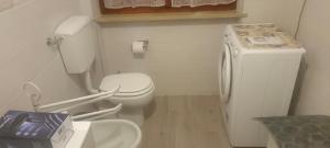 a small bathroom with a toilet and a sink at Affittacamere Casa Sermide in Caniparola di Fosdinovo