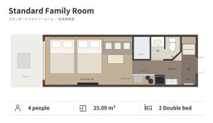 a floor plan of a small family room at Apartment Hotel 11 Shinsaibashi 9 in Osaka