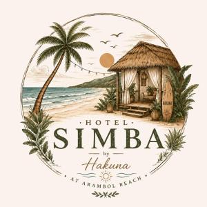 a logo for a hotel on the beach at Hotel Simba by Hakuna in Arambol