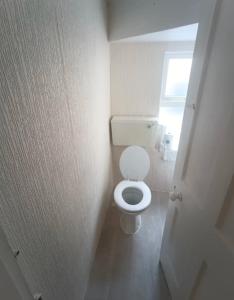 a bathroom with a white toilet in a room at Bayview in Ballysadare