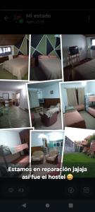 a collage of pictures of a hotel room at Monte Grande Hostel in Monte Grande