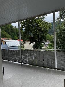 a view from the inside of a building at Lentexi Inn in Lentekhi