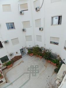 an overhead view of a building with plants and windows at galaxy home in Nabeul