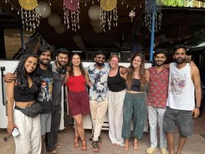 a group of people posing for a picture at Happy Panda Hostel Arambol Goa in Arambol