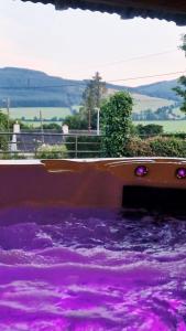 a large pool of purple water in a swimming pool at Ballyhoura Glamping in Ballyorgan
