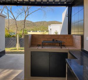 a patio with a bench sitting on top of it at Casa de los Cerros II in Vaqueros
