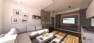 a living room with a couch and a tv at Gudere house in Enfield Lock