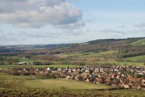 a group of houses in a valley with hills at Apartment Bijou in Durham