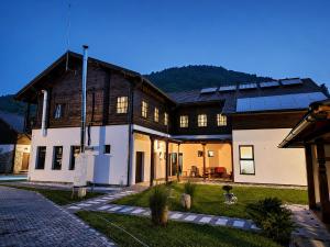 a large house with a yard in front of it at Vidra Dacica in Vidra
