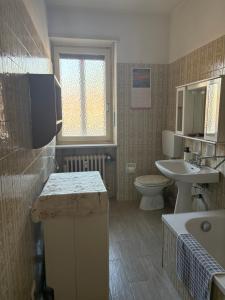 a bathroom with a sink and a toilet at Rifugio Delia in Torre Pellice +7 photos