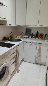 a white kitchen with a sink and a dishwasher at Enjoy Valladolid in Valladolid